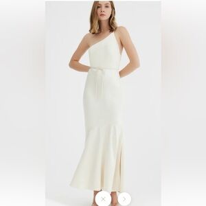 Significant Other “buttercream” one shoulder silky slip dress. NWT